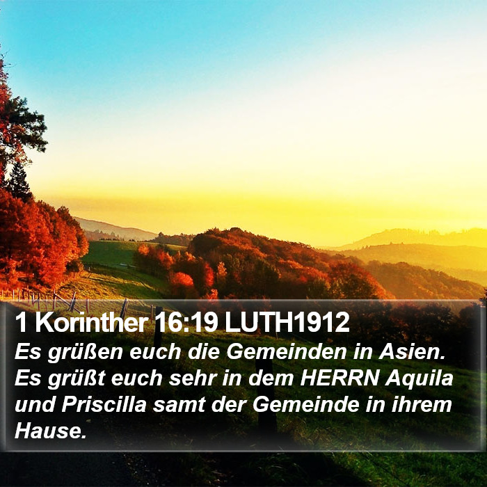 1 Korinther 16:19 LUTH1912 Bible Study