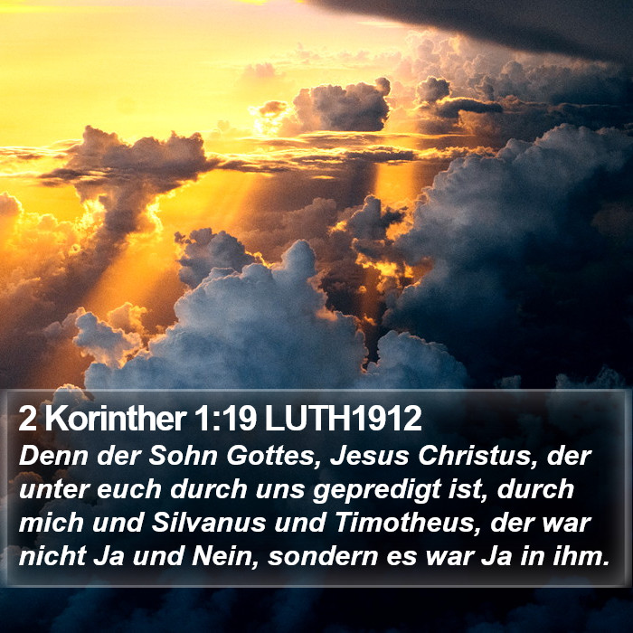 2 Korinther 1:19 LUTH1912 Bible Study