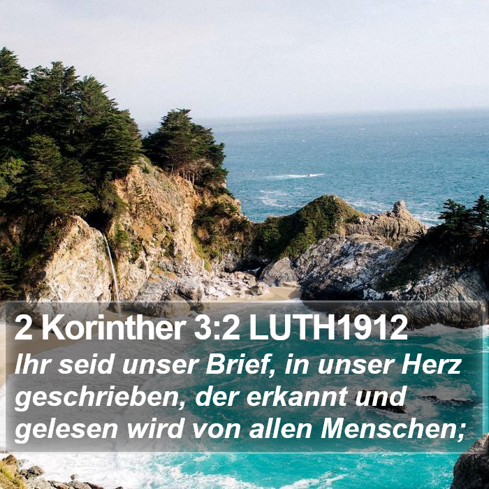 2 Korinther 3:2 LUTH1912 Bible Study