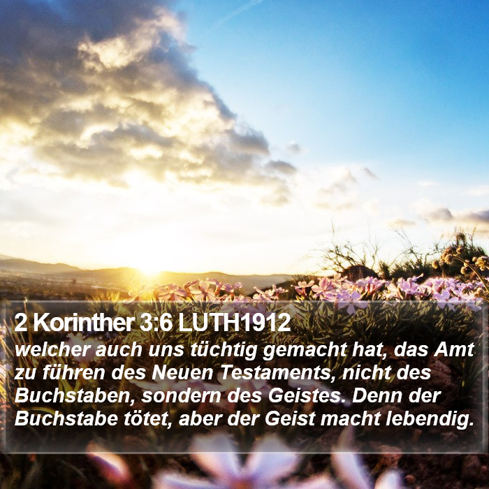 2 Korinther 3:6 LUTH1912 Bible Study