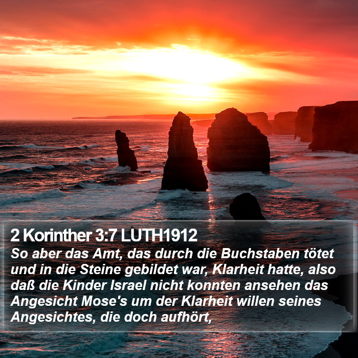 2 Korinther 3:7 LUTH1912 Bible Study