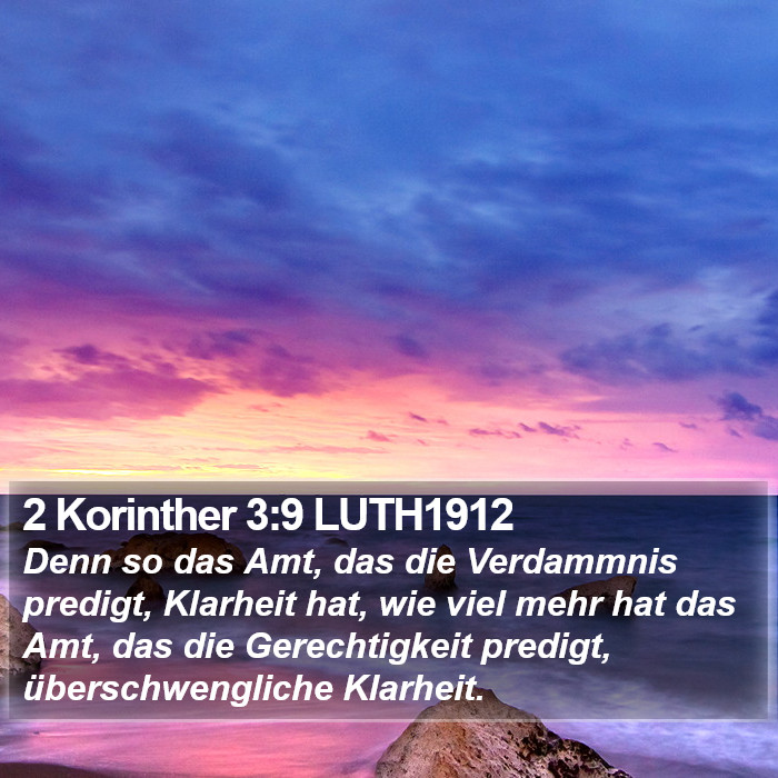 2 Korinther 3:9 LUTH1912 Bible Study