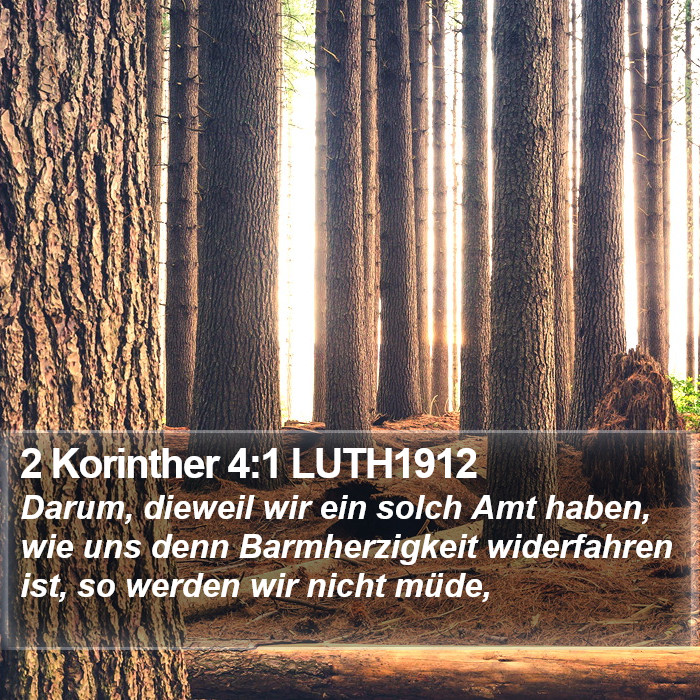 2 Korinther 4:1 LUTH1912 Bible Study