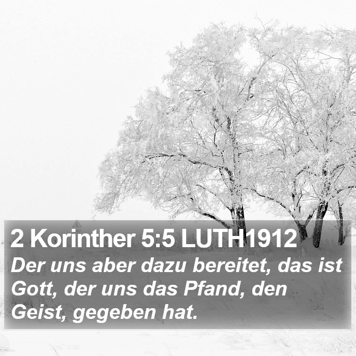 2 Korinther 5:5 LUTH1912 Bible Study