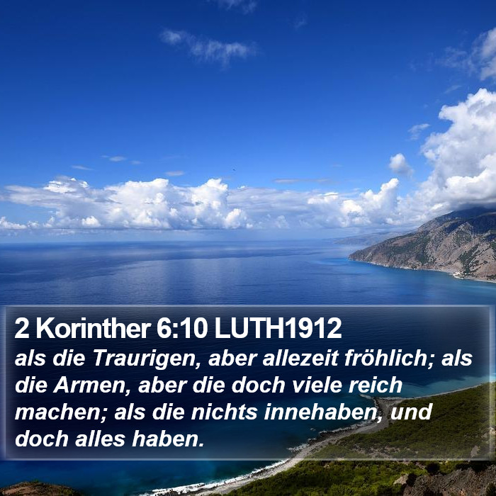 2 Korinther 6:10 LUTH1912 Bible Study