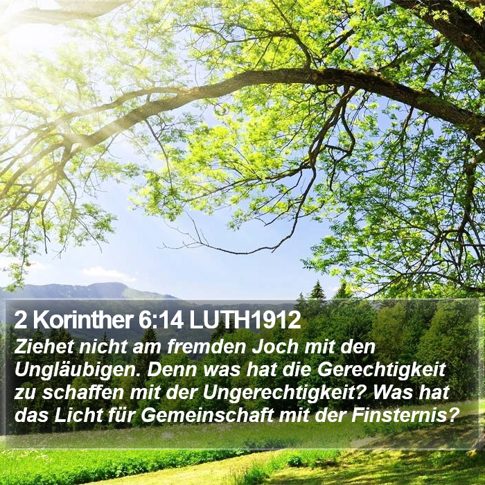 2 Korinther 6:14 LUTH1912 Bible Study