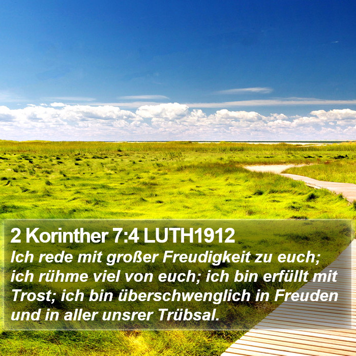 2 Korinther 7:4 LUTH1912 Bible Study