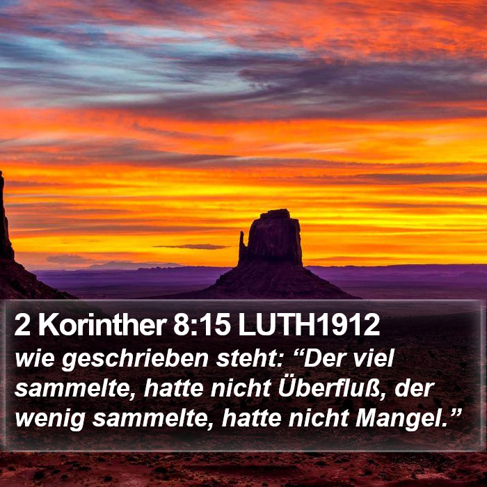 2 Korinther 8:15 LUTH1912 Bible Study