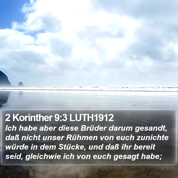 2 Korinther 9:3 LUTH1912 Bible Study