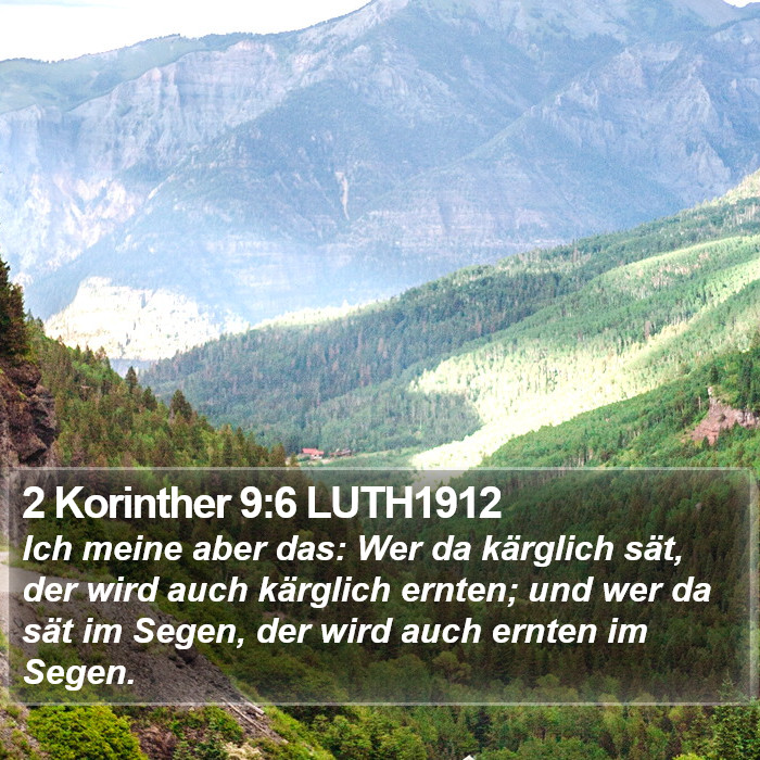 2 Korinther 9:6 LUTH1912 Bible Study