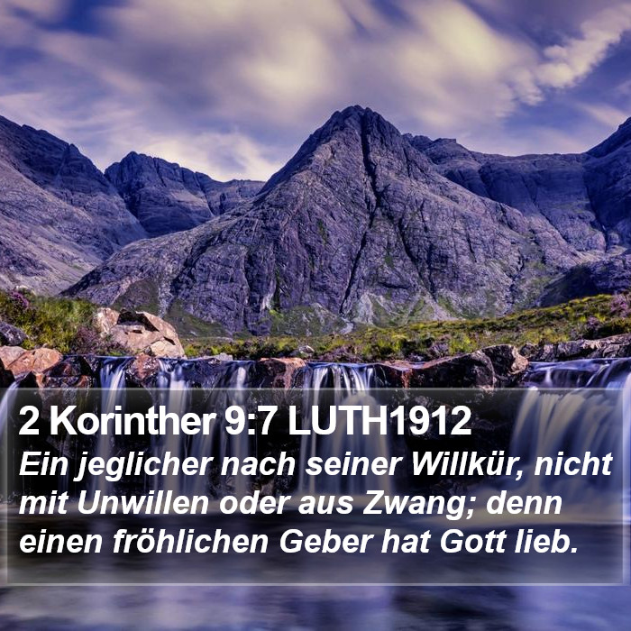 2 Korinther 9:7 LUTH1912 Bible Study