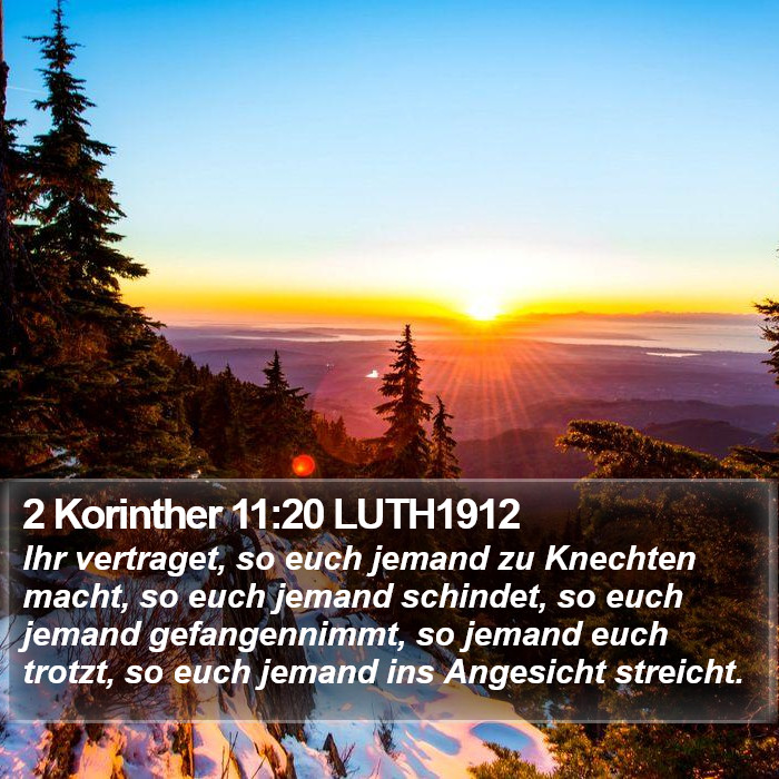 2 Korinther 11:20 LUTH1912 Bible Study