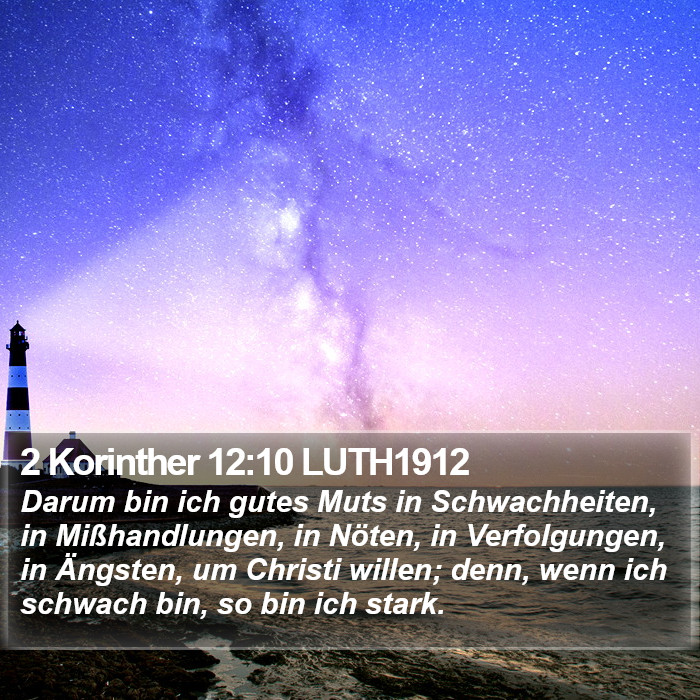 2 Korinther 12:10 LUTH1912 Bible Study