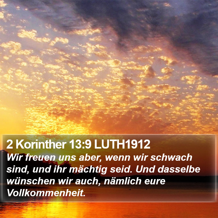 2 Korinther 13:9 LUTH1912 Bible Study