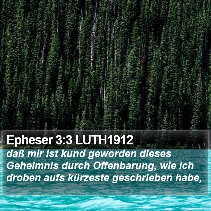 Epheser 3:3 LUTH1912 Bible Study