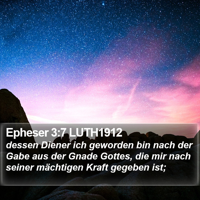 Epheser 3:7 LUTH1912 Bible Study