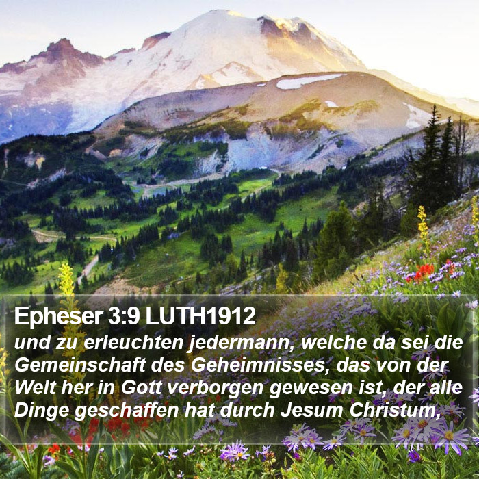 Epheser 3:9 LUTH1912 Bible Study