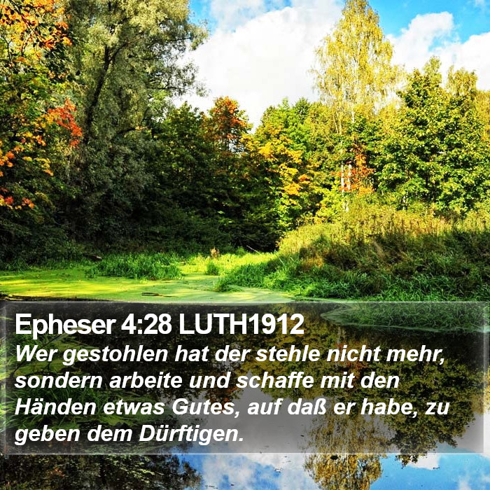 Epheser 4:28 LUTH1912 Bible Study