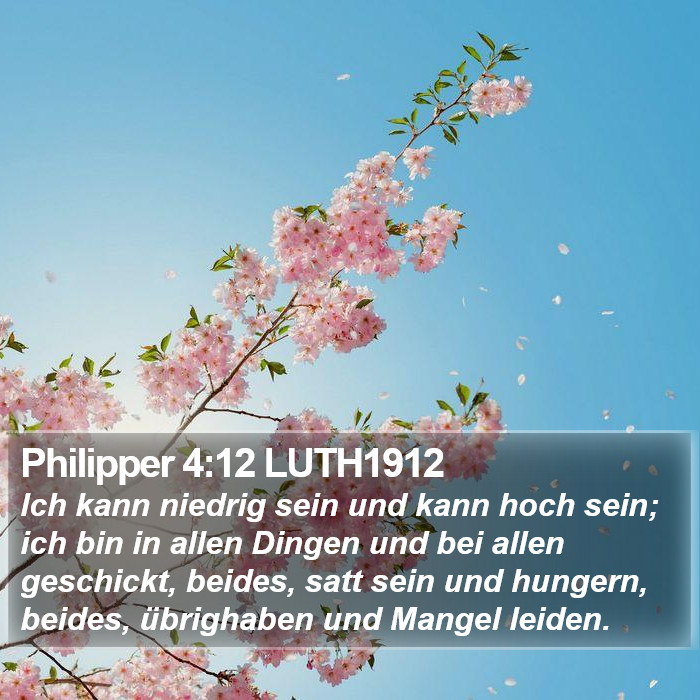 Philipper 4:12 LUTH1912 Bible Study