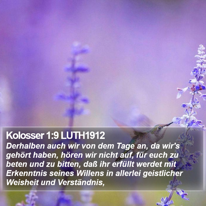 Kolosser 1:9 LUTH1912 Bible Study