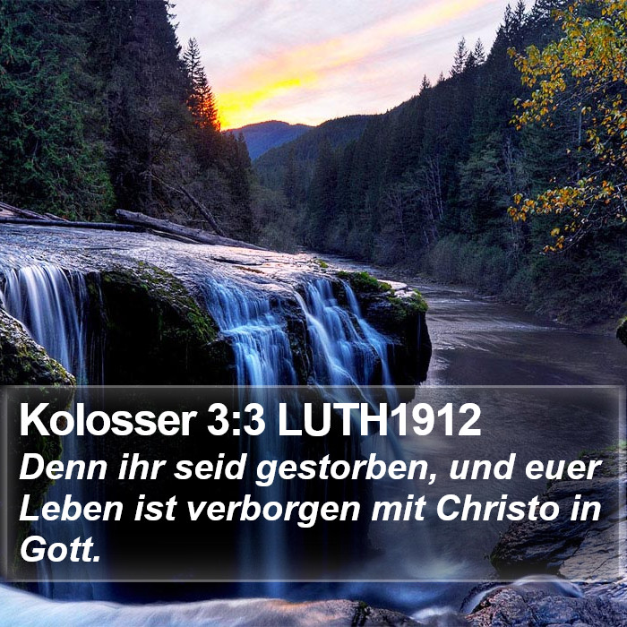 Kolosser 3:3 LUTH1912 Bible Study