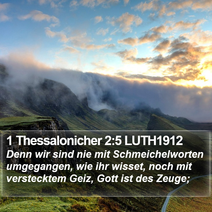 1 Thessalonicher 2:5 LUTH1912 Bible Study