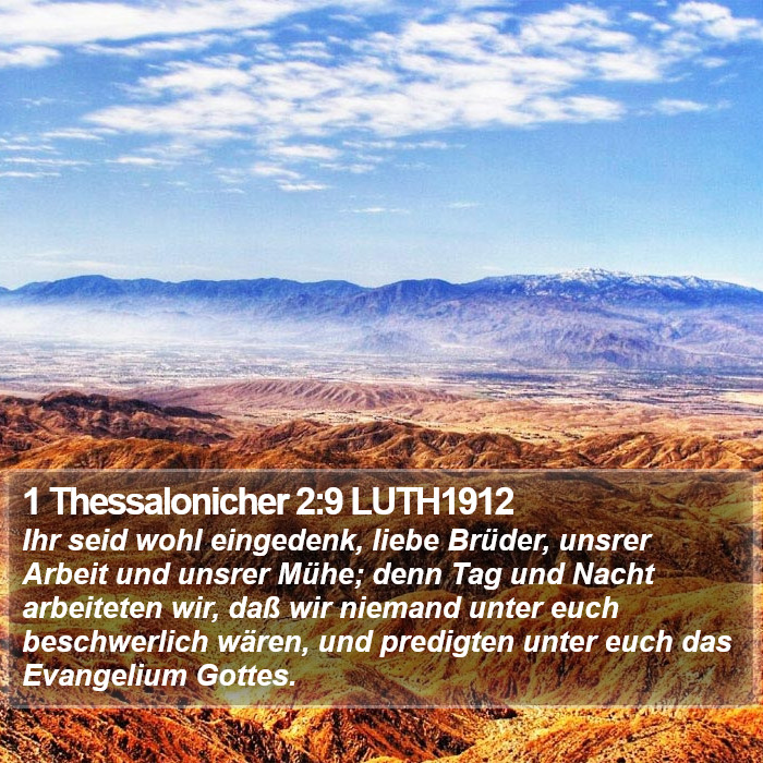 1 Thessalonicher 2:9 LUTH1912 Bible Study