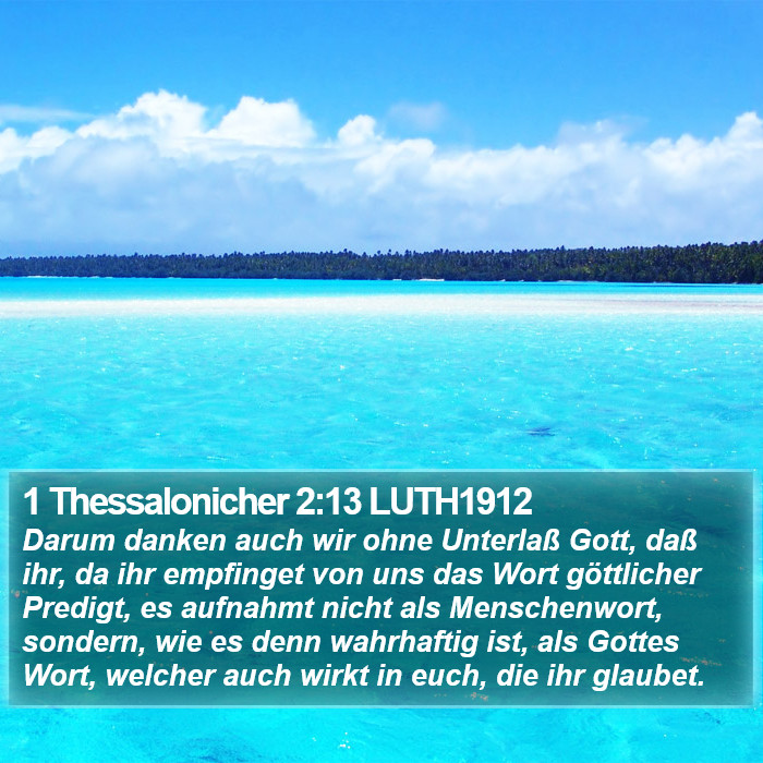 1 Thessalonicher 2:13 LUTH1912 Bible Study