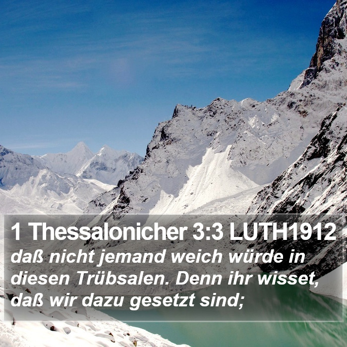 1 Thessalonicher 3:3 LUTH1912 Bible Study