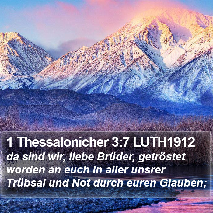 1 Thessalonicher 3:7 LUTH1912 Bible Study