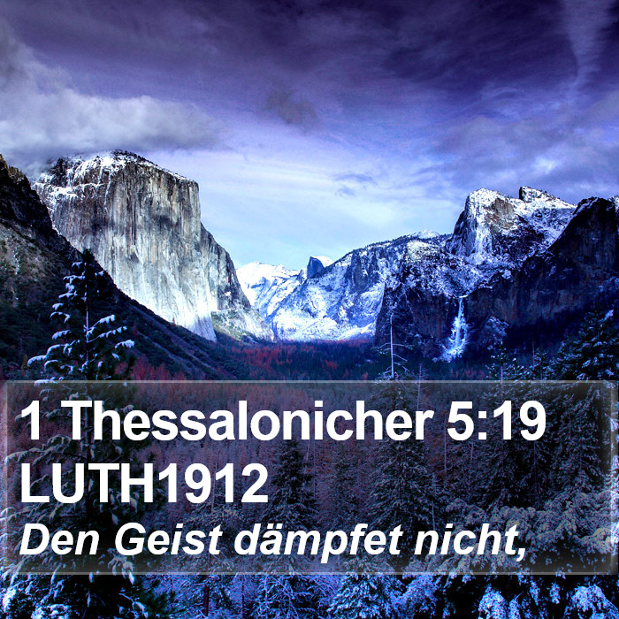 1 Thessalonicher 5:19 LUTH1912 Bible Study