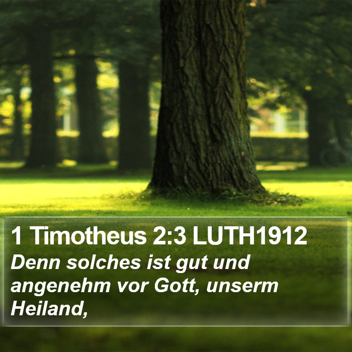 1 Timotheus 2:3 LUTH1912 Bible Study