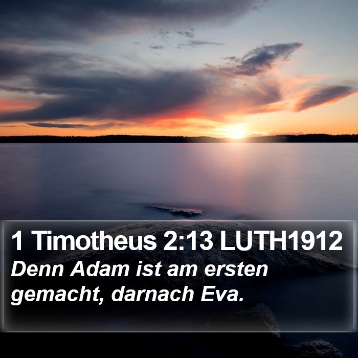 1 Timotheus 2:13 LUTH1912 Bible Study