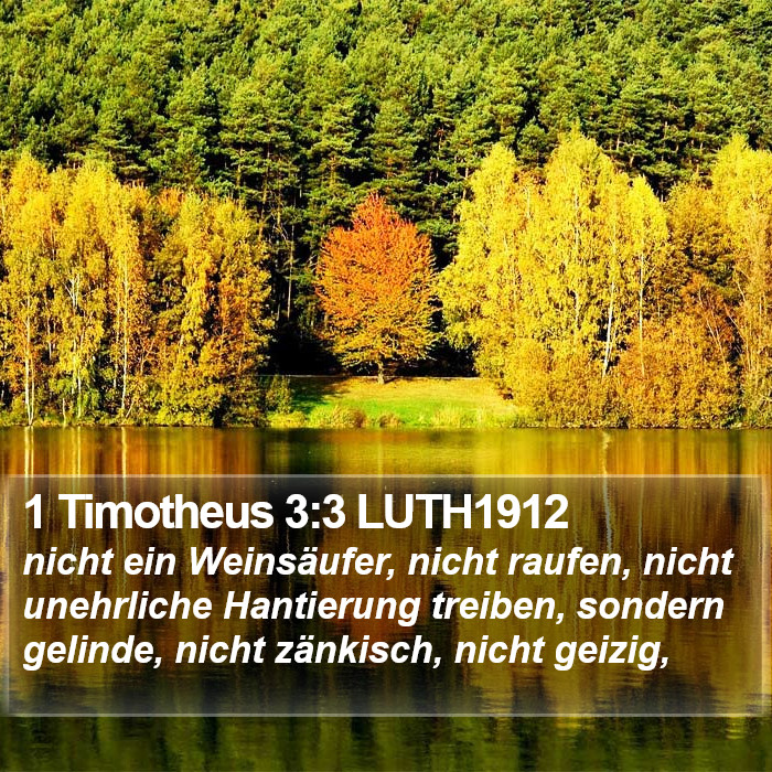 1 Timotheus 3:3 LUTH1912 Bible Study