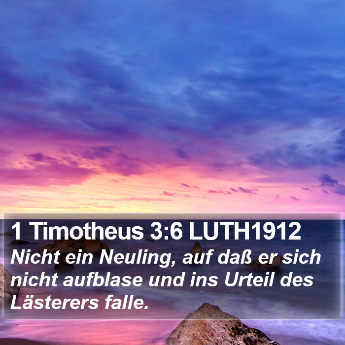 1 Timotheus 3:6 LUTH1912 Bible Study