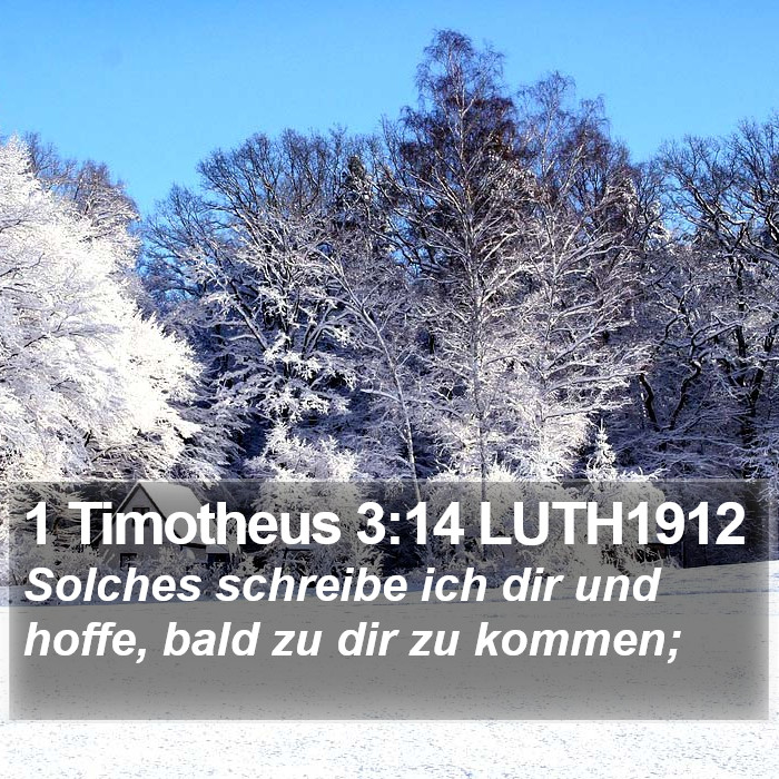 1 Timotheus 3:14 LUTH1912 Bible Study