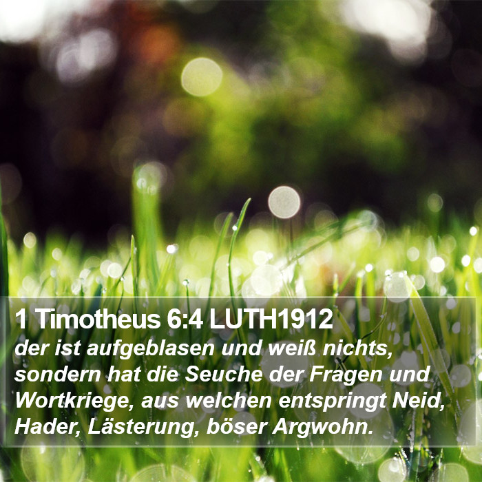 1 Timotheus 6:4 LUTH1912 Bible Study