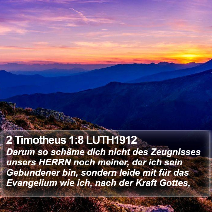 2 Timotheus 1:8 LUTH1912 Bible Study