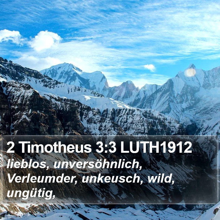 2 Timotheus 3:3 LUTH1912 Bible Study