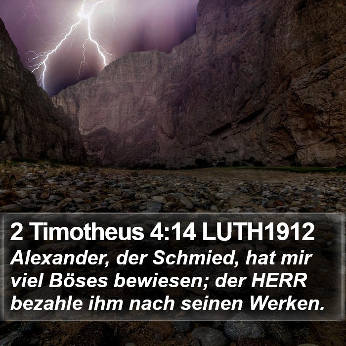 2 Timotheus 4:14 LUTH1912 Bible Study