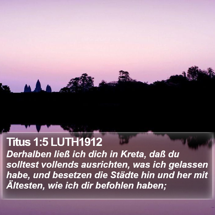 Titus 1:5 LUTH1912 Bible Study