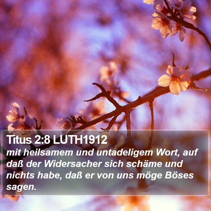 Titus 2:8 LUTH1912 Bible Study