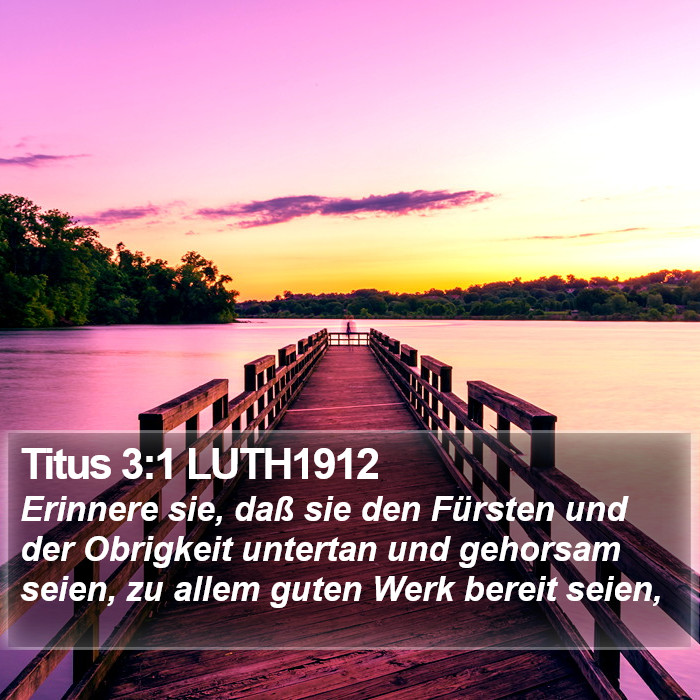Titus 3:1 LUTH1912 Bible Study