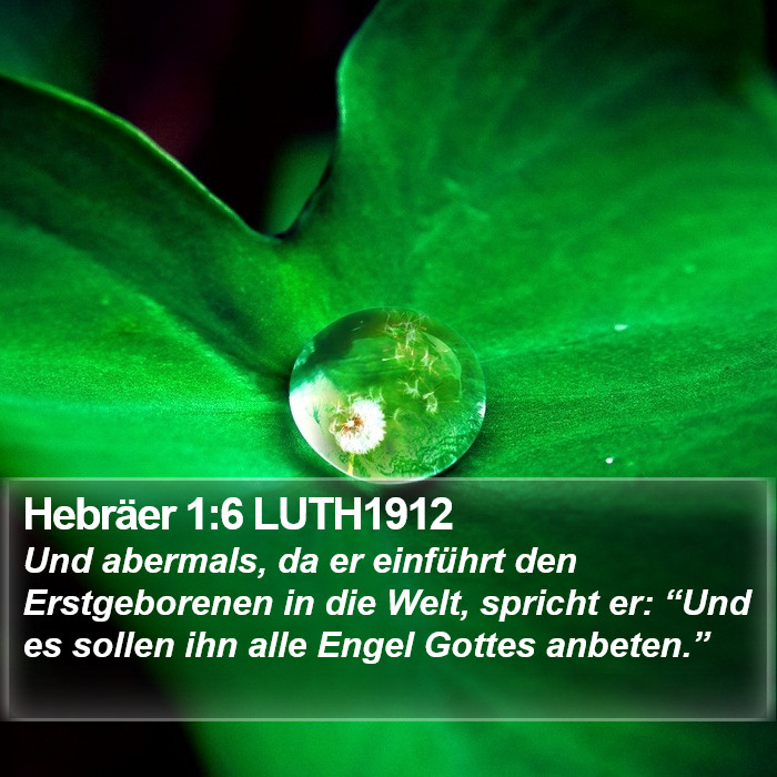 Hebräer 1:6 LUTH1912 Bible Study