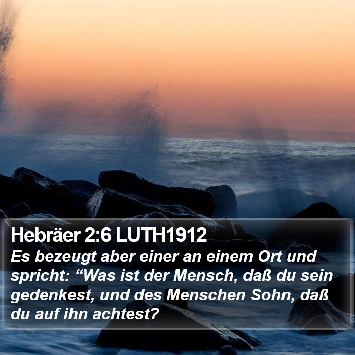 Hebräer 2:6 LUTH1912 Bible Study