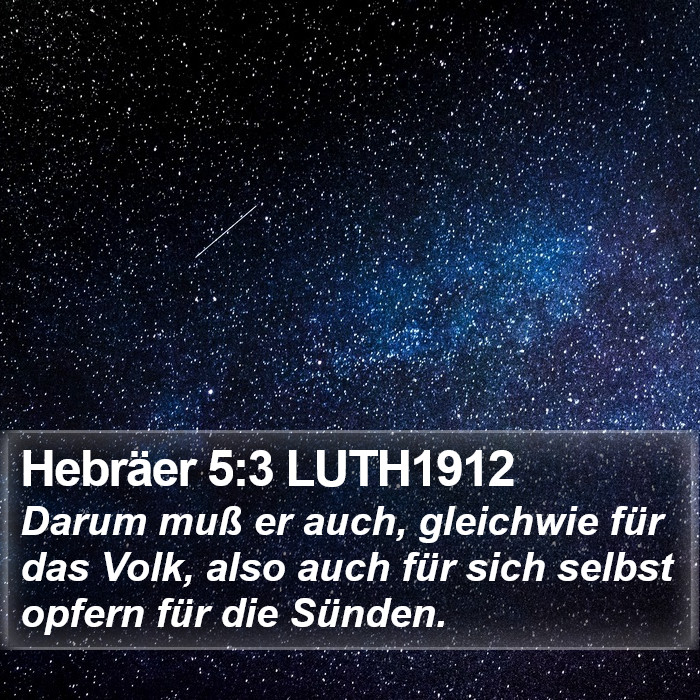 Hebräer 5:3 LUTH1912 Bible Study