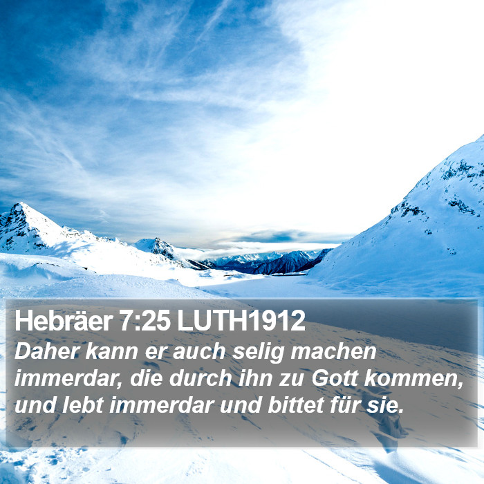 Hebräer 7:25 LUTH1912 Bible Study