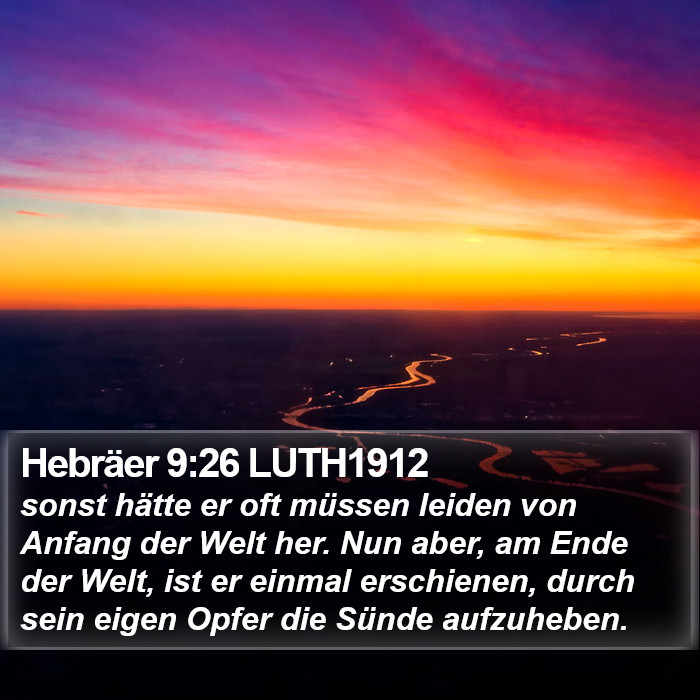 Hebräer 9:26 LUTH1912 Bible Study