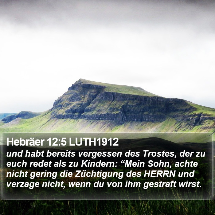 Hebräer 12:5 LUTH1912 Bible Study