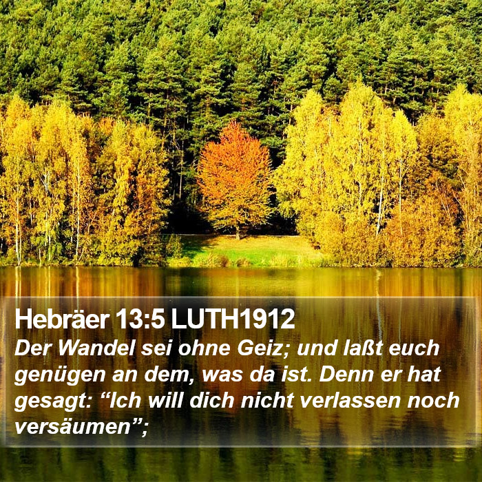 Hebräer 13:5 LUTH1912 Bible Study